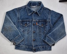 Little Levi's Vintage Orange Tab Size 6 Denim Trucker Jacket Made in USA Cotton