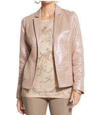 Chico's Women  s Blazer Glimmering Blush Jacket Size Large Chico  s Size 2 NWT