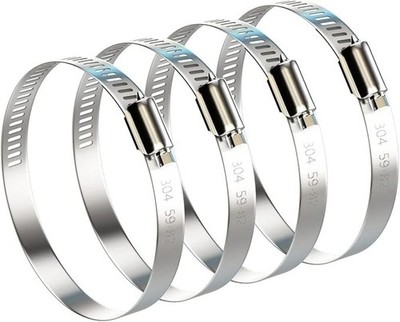 3 Inch Hose Clamp Adjustable 304 Stainless Steel Duct Clamp 4 Pack Worm Gear Cla