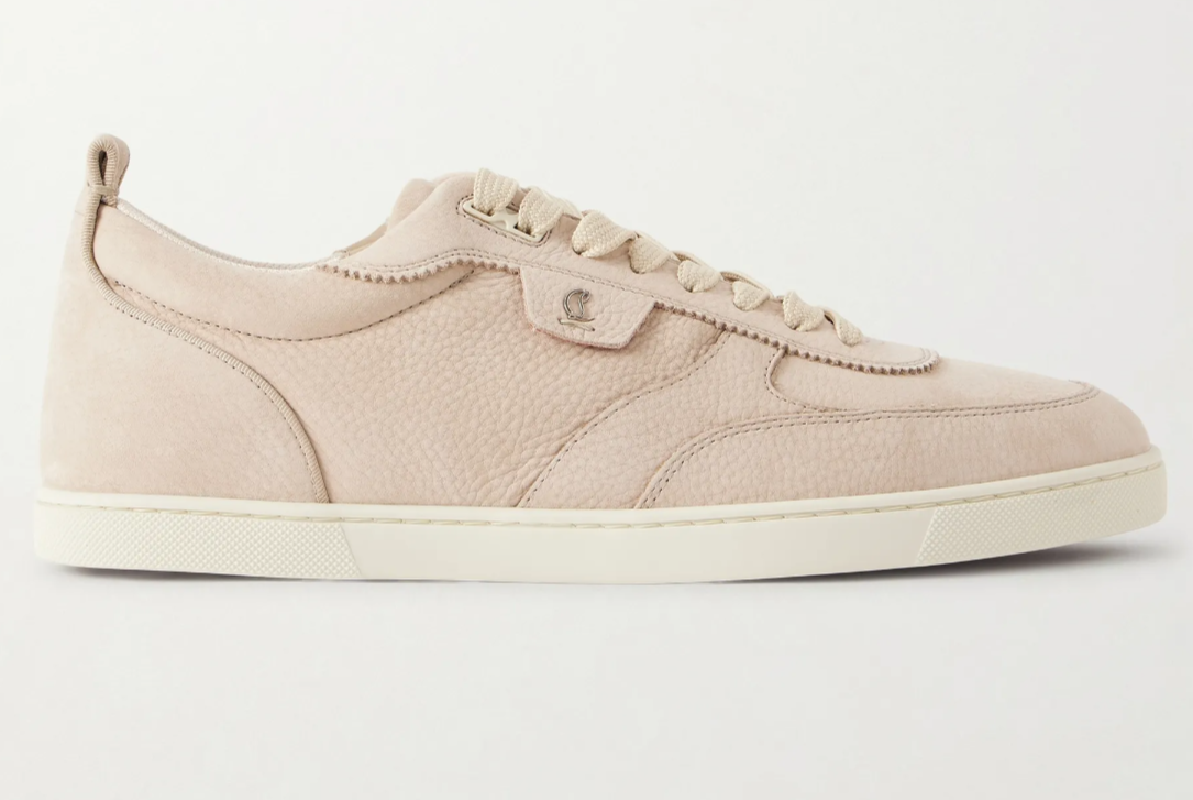 Christian Louboutin Mens Tutti Rui Flat Beige Leather Low Top Sneaker 48 15