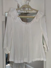 Melrose and Market white eyelet top size S
