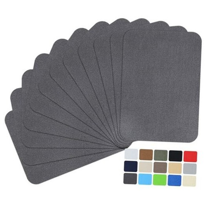 #ad 12Pcs Fabric Repair Patches Iron on Patches Inside amp; Outside for Dark Gray $18.83