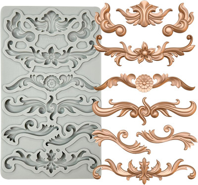 Redesign Home Decor Moulds，Style B，Baroque Curlicues Scroll Lace，Sculpted Decora