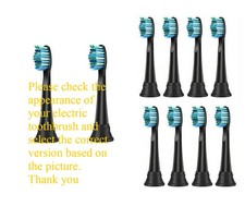 10x Ersatzbürstenkopf Kompatibel mit Denta M / ADBWYZ / M13MODEL / Schwarz 