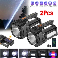 10000000LM Spotlight Rechargeable Flashlight Super Bright Outdoor Handheld Torch