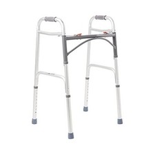 McKesson Folding Walker with Rubber Tips - Adjustable Height, Lightweight...