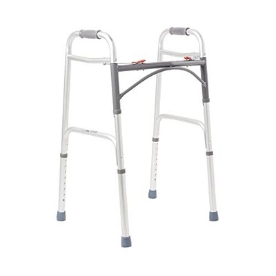 McKesson Folding Walker with Rubber Tips - Adjustable Height, Lightweight...