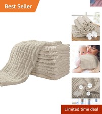 Muslin Burp Cloths for Baby 10 Pack 100 Organic Cotton Baby Washcloths for B...
