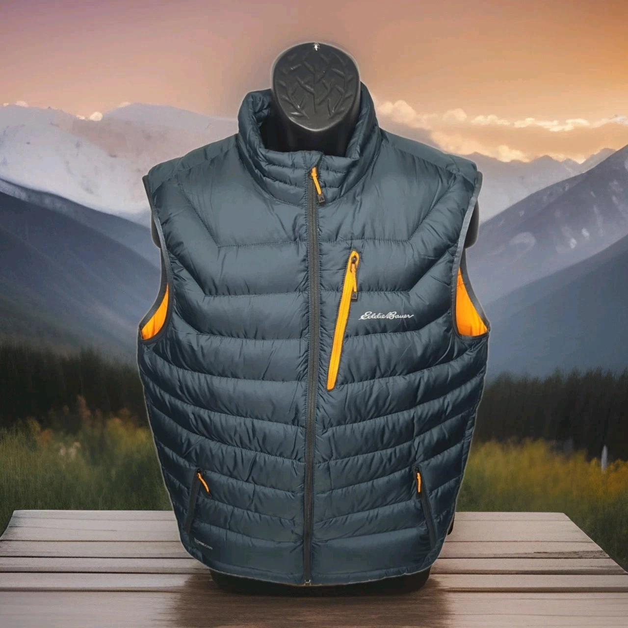 Eddie Bauer First Ascent 800 Down Puffer Vest Jacket Men Large Tall LT StormDown