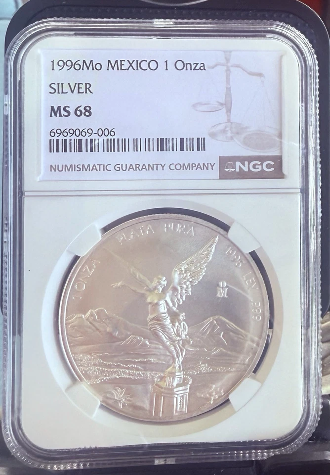 1996 NGC MS68 1997 NGC MS67 1999 PCGS MS68 Mexico Onza LIBERTAD Plata - Image 2 of 4