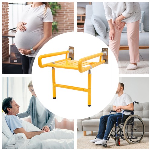 Wall Mounted Folding Shower Seat Wall Mounted Shower Seat Foldable Shower Chair - Picture 1 of 11