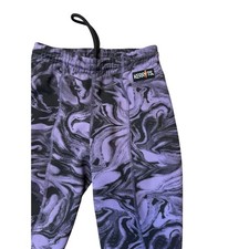 Kerrits equestrian Full Leg Riding breeches Tights purple Black Kids Small EUC