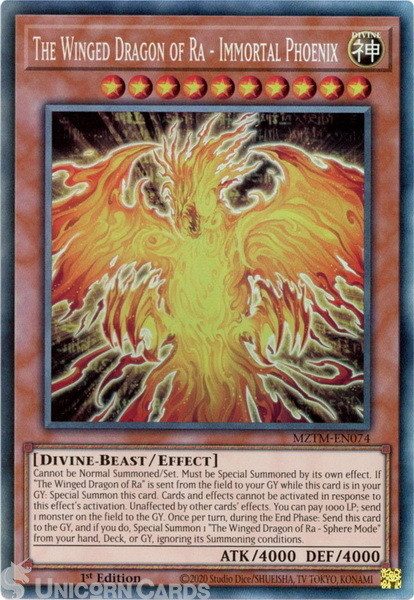 MZTM-EN074 The Winged Dragon of Ra - Immortal Phoenix : Collector's Rare 1st Edi