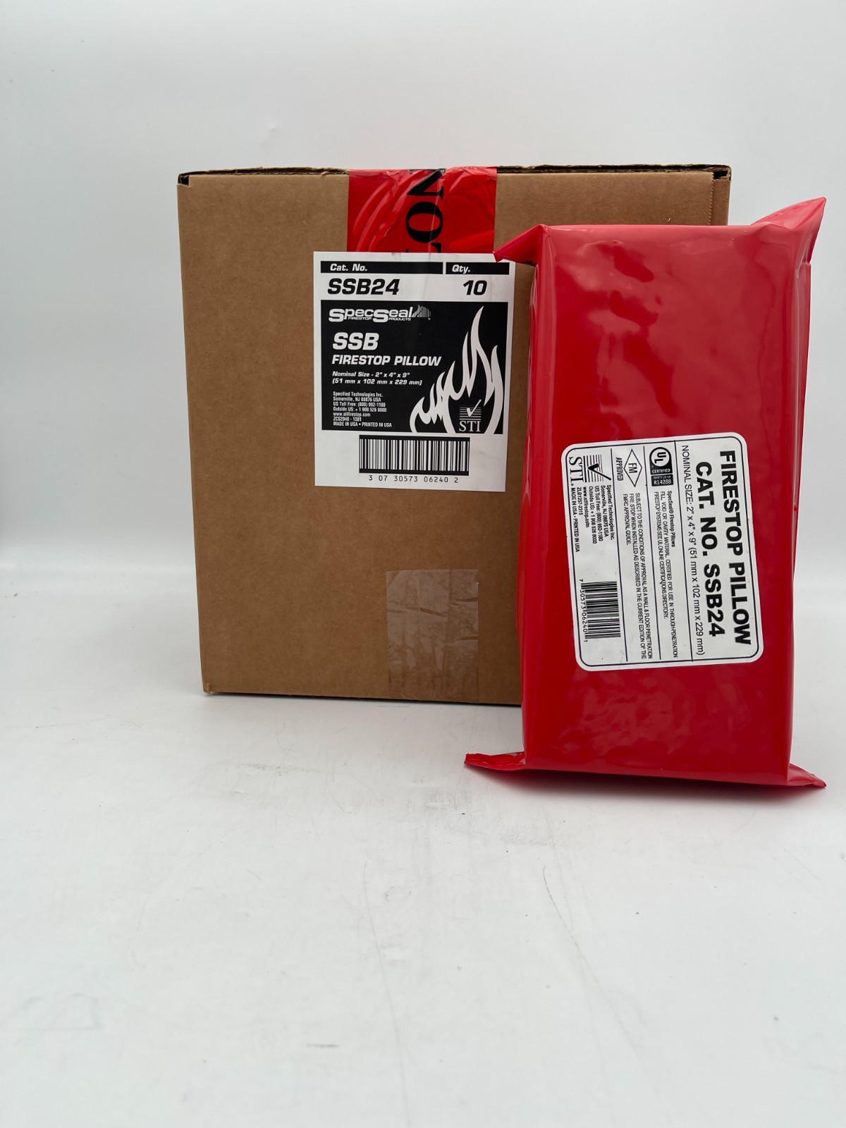 STI SPECSEAL 4 Hour FIRE STOP Pillow SSB24, 2x4x9 Case Of 10