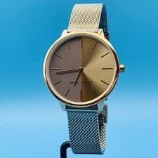 NINE WEST NW/1981 Women’s Fashion Quartz Wristwatch Mesh Bracelet Working Cond