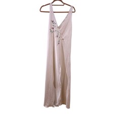 Eve Stillman Vintage Nightgown White Floral Embroidery V Neck Romantic Wrap