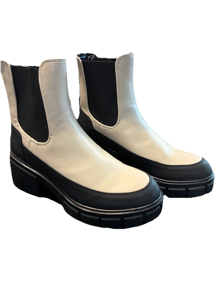 Botines Limelight de imitación de cuero blanco y negro para mujer talla 10 nunca usados Foto 2 de 4