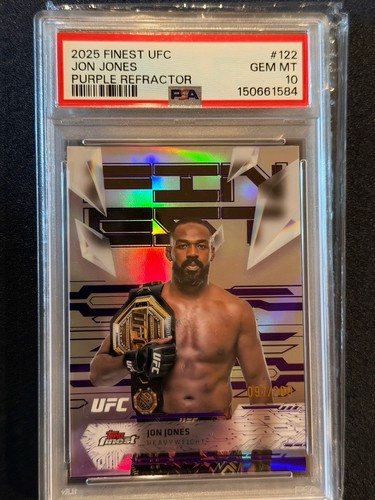 Topps 2025 Finest UFC Jon Jones Uncommon Purple Refractor #122 /200 PSA 10