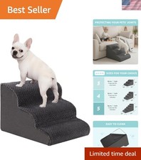 Dog Stairs for Small Dogs 15" H, 3-Step Dog Steps Ramp for Couch Sofa and Cha...