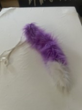 Faux Fur Furry Long Tail Flexible Cosplay Costume purple White 24"