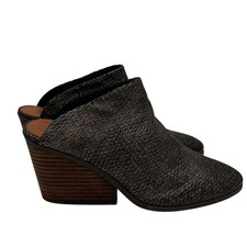 Lucky Brand Larsson Pewter Mule with block stacked heel. Size 8.5