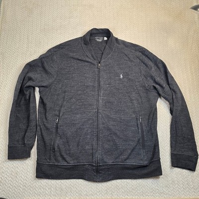 Polo Ralph Lauren Size XL Performance Jacket Full Zip Knit Heathered Dark Gray