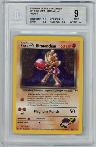 Rocket's Hitmonchan (Unlimited) graded BGS 9 for sale on eBay