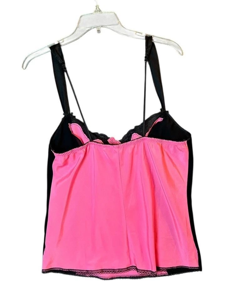 Betsey Johnson Intimates черная розовая кукла майка размер большой топ Negligee Camisole - Изображение 3 из 4