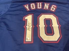 Michael Young Texas Rangers #10 Blue Signed Baseball Jersey BAS Authenticated