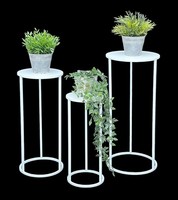 Blumenhocker Metall Weiß Rund BlumenstäNder Beistelltisch 96483 3Er Set Blumen