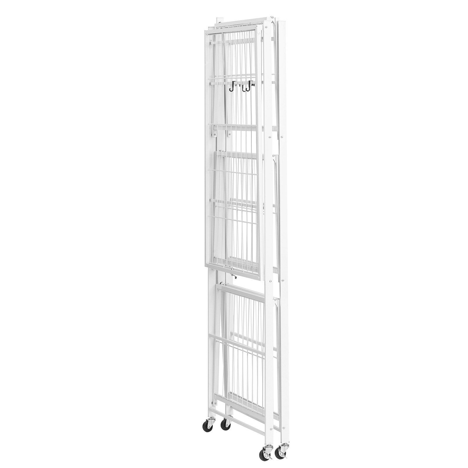 4-Tier Rolling Cabinet with Foldable Structure No Assembly Shelf
