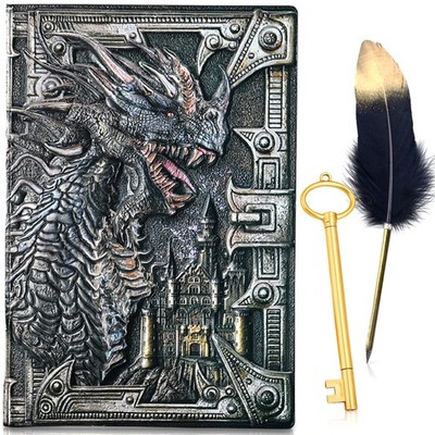 DND Zubehör DND Journal Notebook Dungeons DND Drache Tagebuch 3D geprägtes Le...