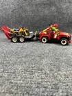 1988 Playmobil Geobra Set 3754 Jeep Motorcycle Trailer 2 RIDERS Motocross   VTG