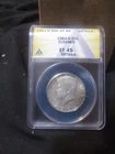 1964 D KENNEDY HALF DOLLAR  ANACS EF45 DETAILS CLEANED