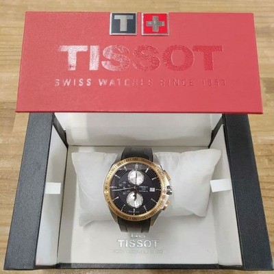 Tissot T-SPORTS VELOCITY CHRONOGRAPH Watch Black Dial Rubber Strap Bezel