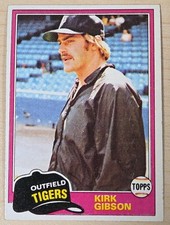 1981 Topps Kirk Gibson #315 Detroit Tigers (RC) Rookie Card EX+ See pics. rookie card picture