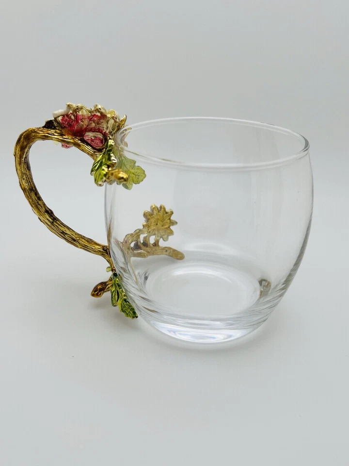 Taza de té de vidrio esmaltado con cristal de girasol sin plomo Foto 3 de 4