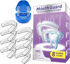 8 Pack Night Guards for Teeth Grinding,2 Size Mouth Guard for Sleeping,Reusabl..