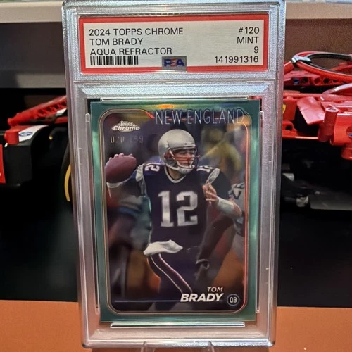 2024 Topps Chrome Tom Brady Aqua Refractor #120 PSA 9 Serial /199 Football