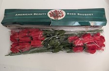 American Beauty Rose Bouquet Two Dozen Long Stem Plastic Roses