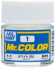 Mr. Hobby C1 Mr. Color Gloss White Lacquer Paint 10ml - US Fast Ship