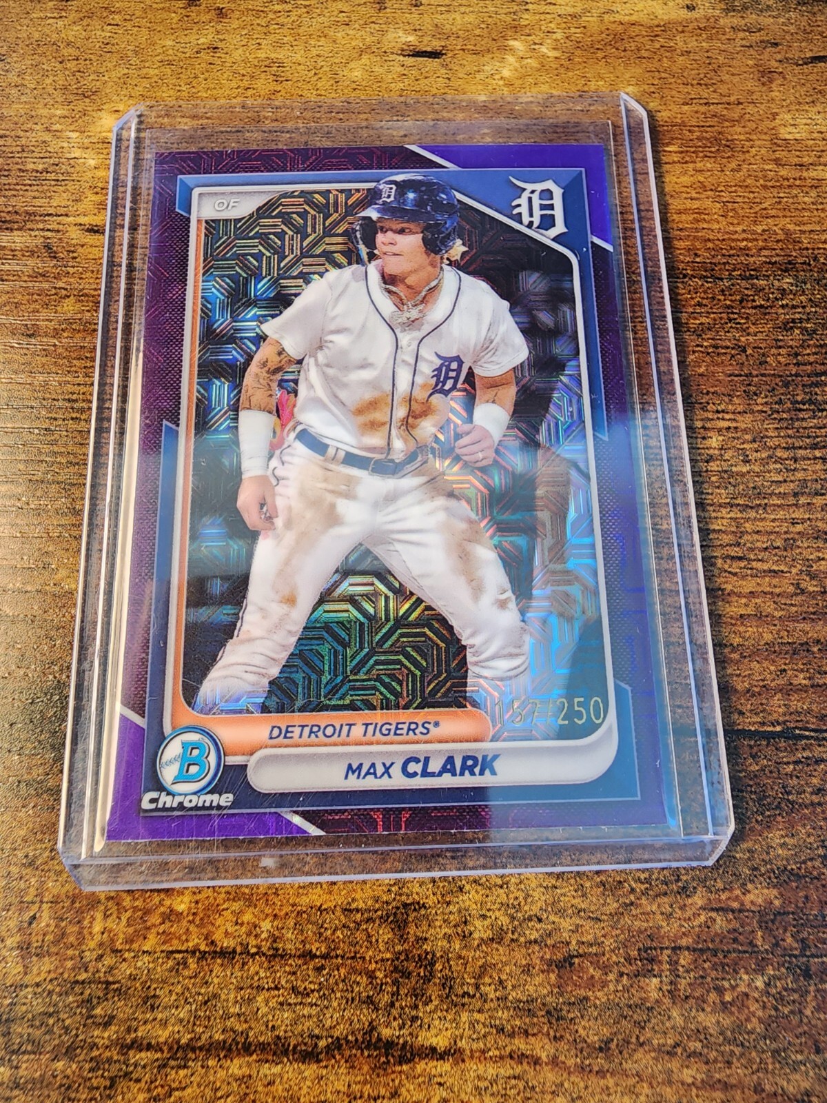 2024 Bowman Chrome  Purple Mojo Refractor #BCP-74 Max Clark /250 Detroit Tigers
