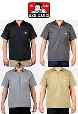 Ben Davis Short Sleeves 1/2 Zip Shirts Solid Colors