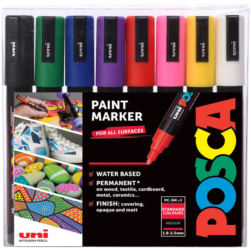 Uni POSCA Paint Marker PC-5M Starter Set (8pc)