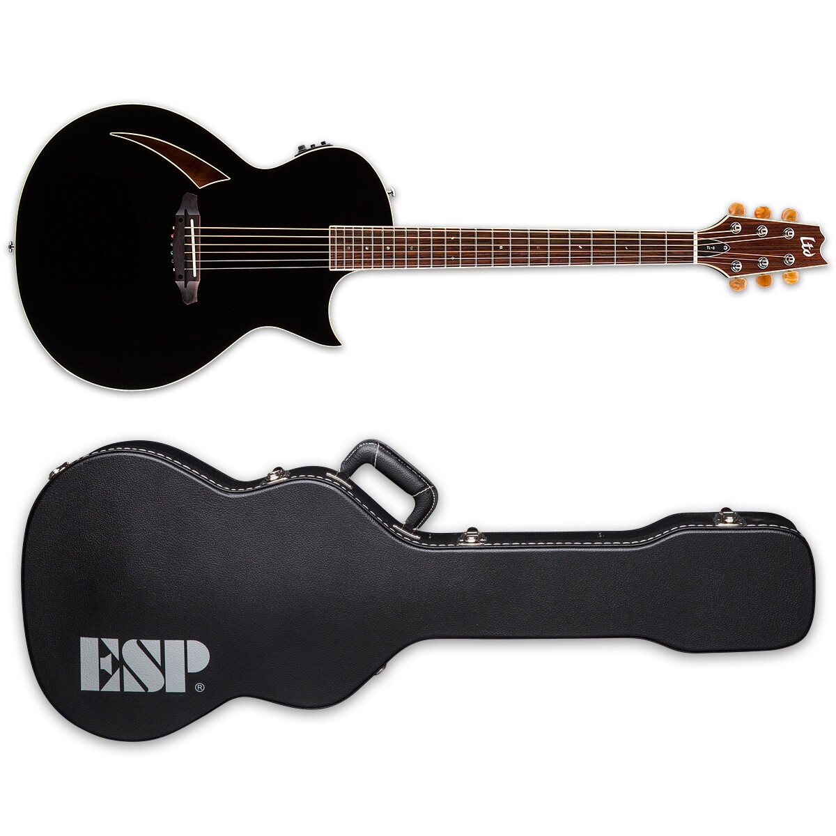 本日値下げESP LTD TL-6 スチール弦 エレアコ ESP LTD TL-6 Black Thinline Acoustic-Electric Guitar + Hard Case