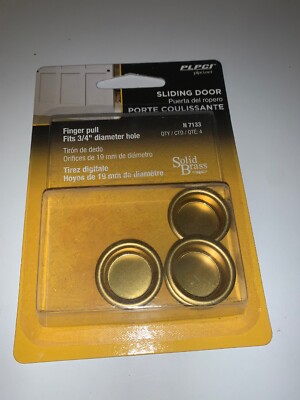 Prime-Line Wardrobe Door Finger Pull N-7133 Solid Brass (Pack of 4)
