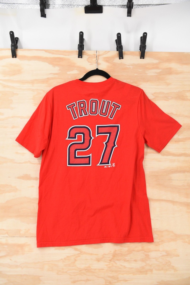 Mike Trout 27 Majestic ジャージー　サイズ　youth L Los Angeles Angels Mike Trout #27 Jersey Style Majestic T