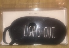 RAE DUNN LIGHTS OUT Black Adjustable Cotton Sleep Mask - NEW NIB