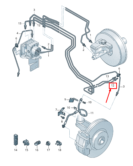 Tuyau de frein gauche neuf pour Skoda Kodiaq NS LHD 5QB614725C d'origine