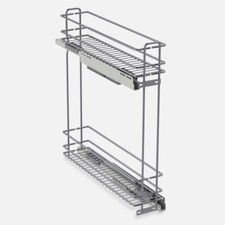 CESTELLO CARRELLO ESTRAZIONE TOTALE PORTABOTTIGLIE MOBILI CUCINA LU 12x46xH52 cm